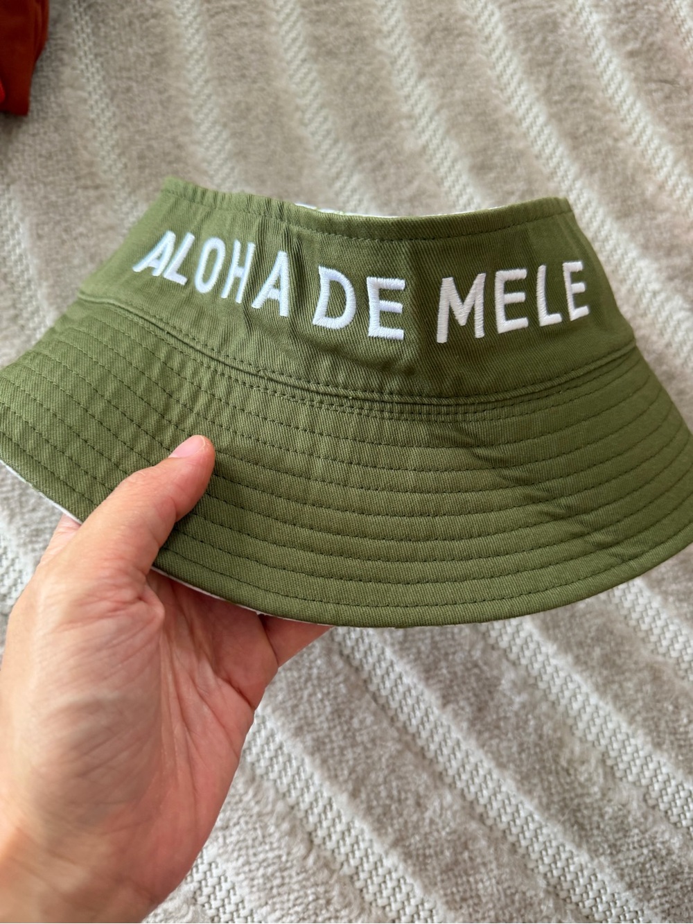 Aloha de Mele green tropical hibiscus reversible hat beach  Hawaii - Picture 7 of 8